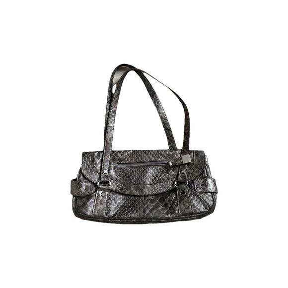 Apt. 9 Handbags - Y2K Grey Snakeskin Shoulder Bag with Silver Hardware Purse